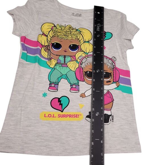 L.O.L. Surprise! Girls Short-Sleeve T-Shirts Crew Neck Gray Top Size 4 - Picture 6 of 6